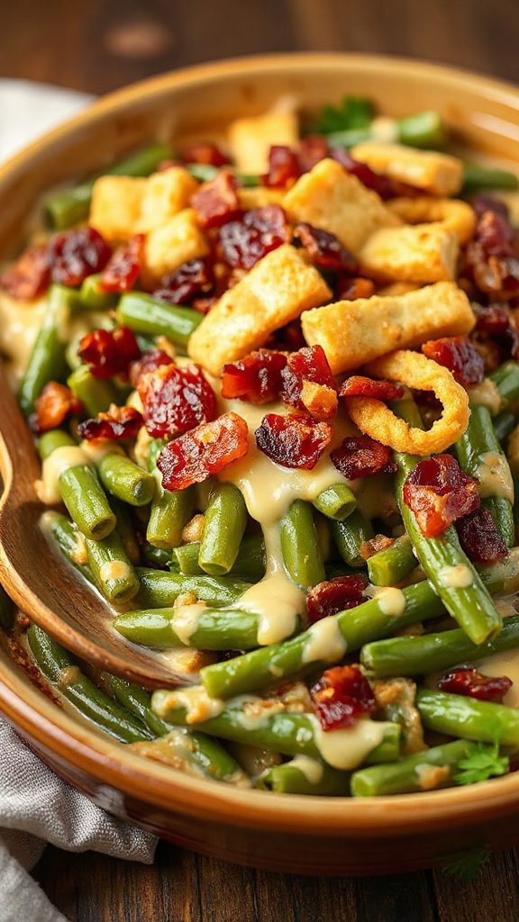 creamy bacon green beans casserole