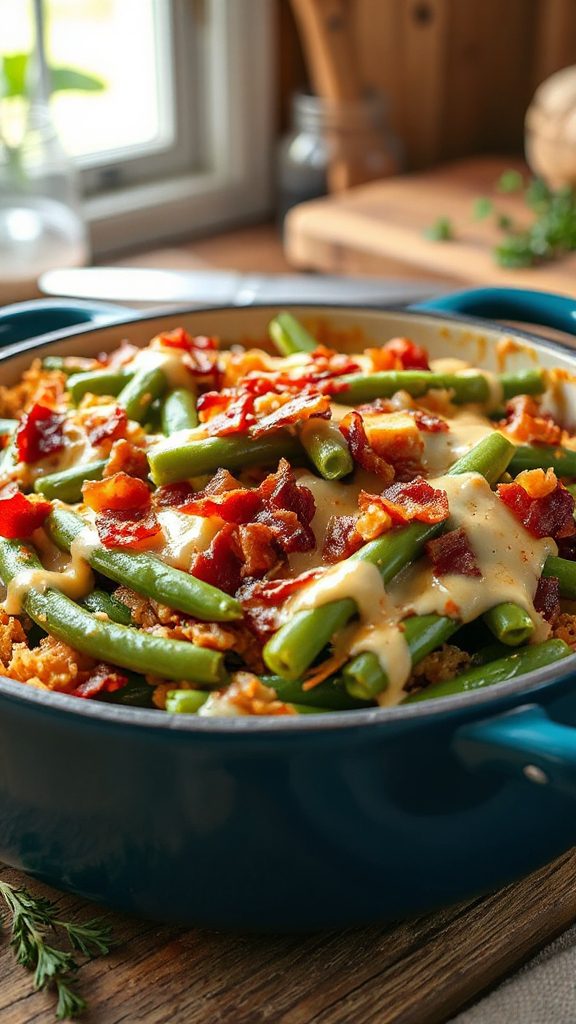 creamy bacon green beans