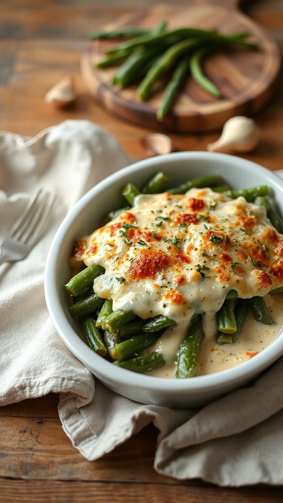 creamy baked green bean gratin