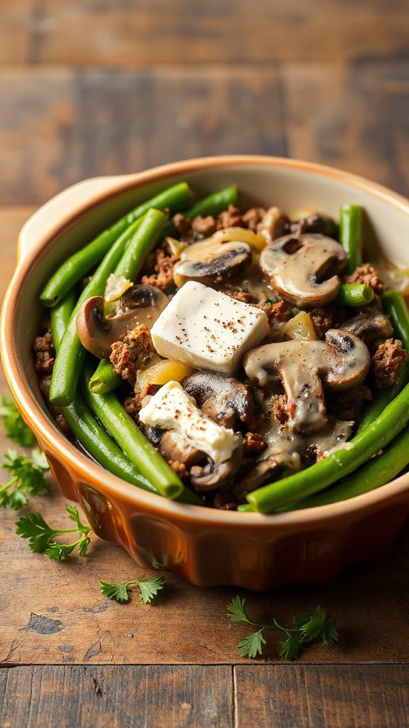 creamy beef mushroom casserole