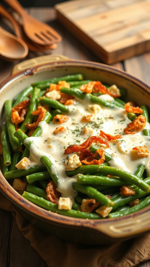 creamy boursin green bean casserole