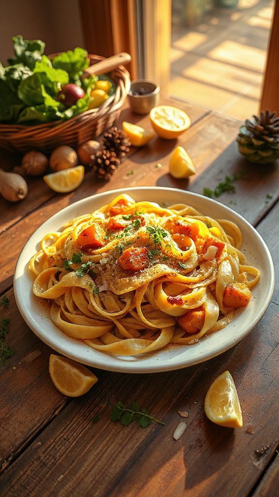 creamy butternut squash fettuccine creamy butternut squash fettuccine