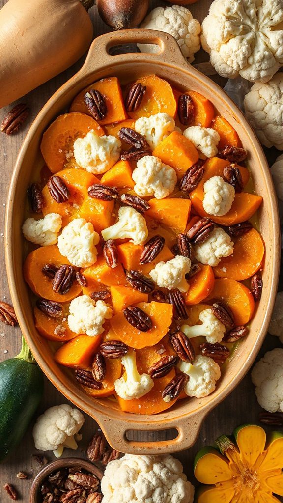creamy cauliflower pecan bake