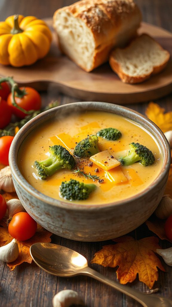 creamy cheddar broccoli soup