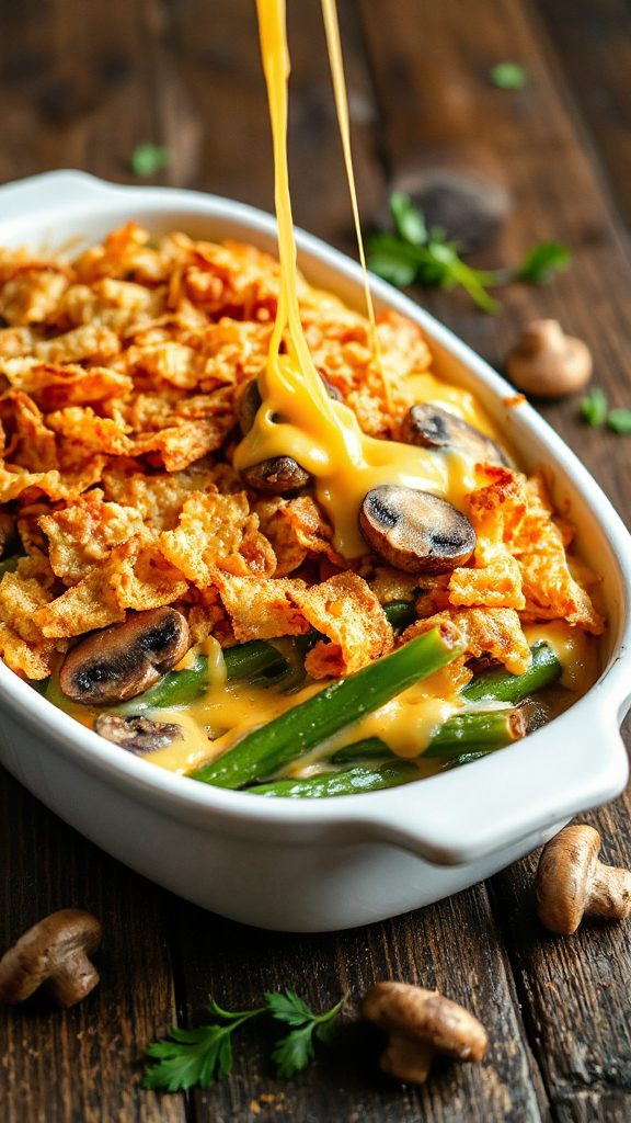creamy cheddar green bean casserole