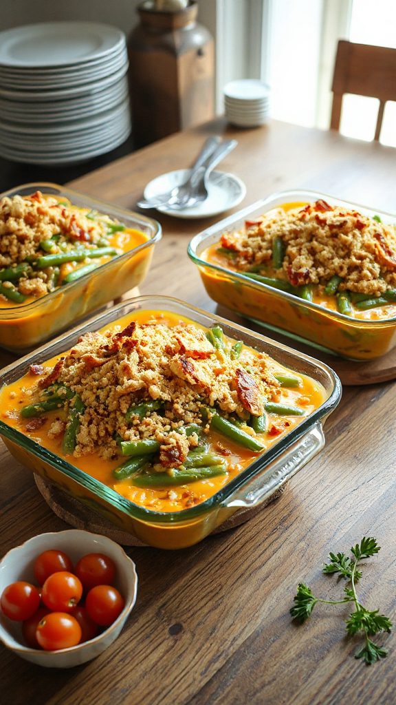 creamy cheddar green bean casserole