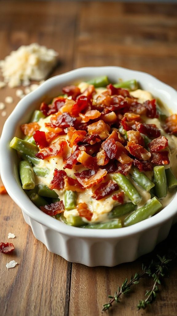 creamy cheddar green bean casserole