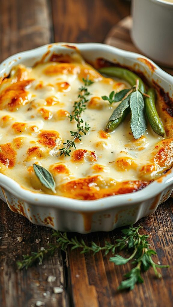 creamy cheese green bean casserole