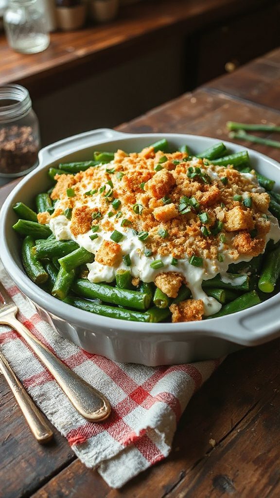 creamy cheesy green bean casserole