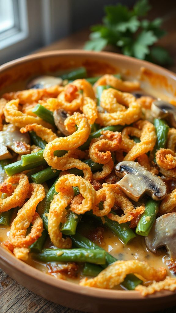 creamy cheesy green bean casserole
