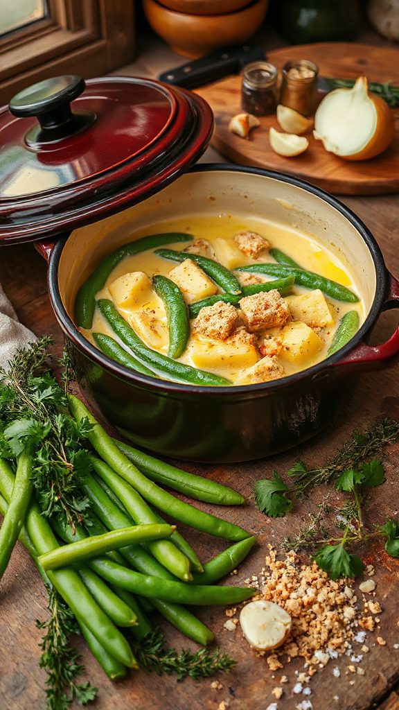 creamy cheesy green bean casserole
