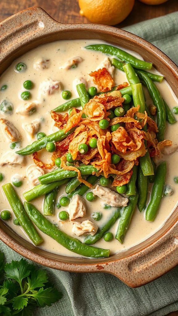 creamy chicken pea casserole