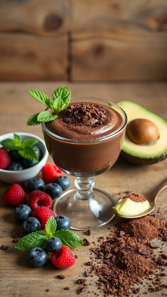 creamy chocolate avocado mousse