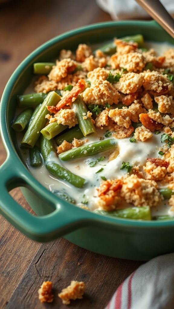 creamy coconut green bean casserole