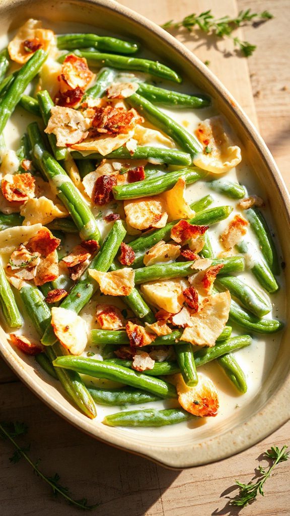 creamy coconut green bean casserole