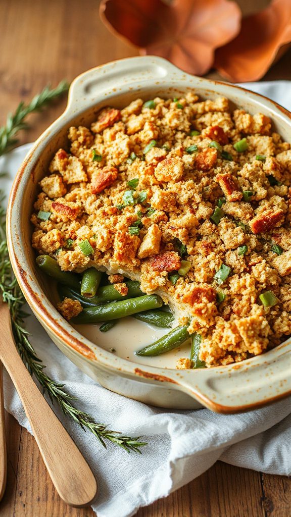 creamy coconut green bean casserole