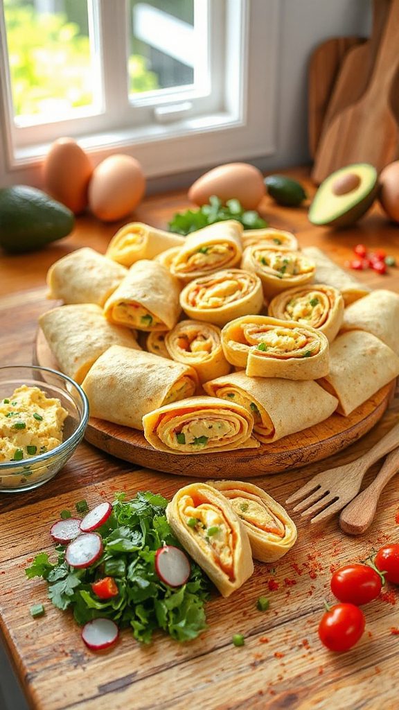creamy egg salad roll ups