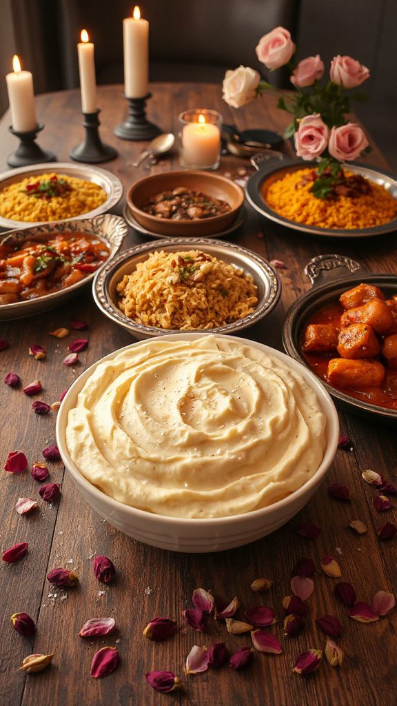 creamy floral mashed potatoes