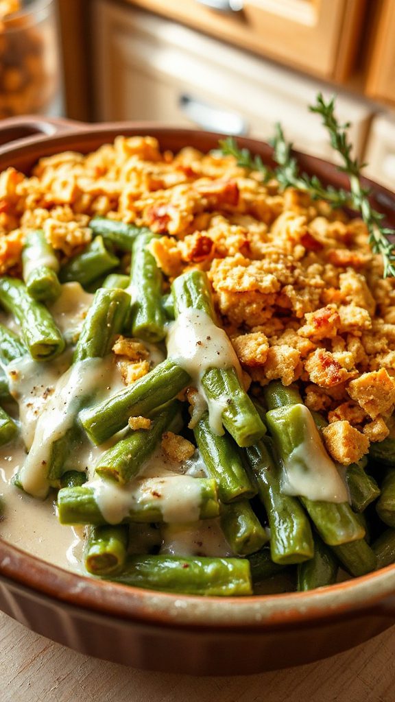 creamy garlic cheddar green beans