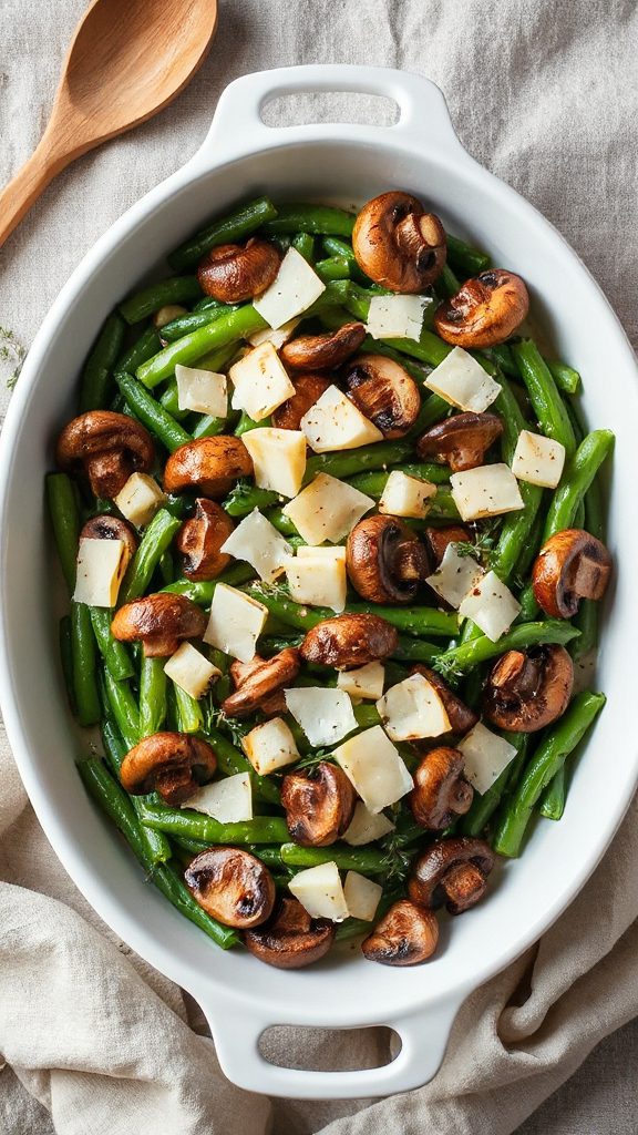 creamy garlic green bean casserole