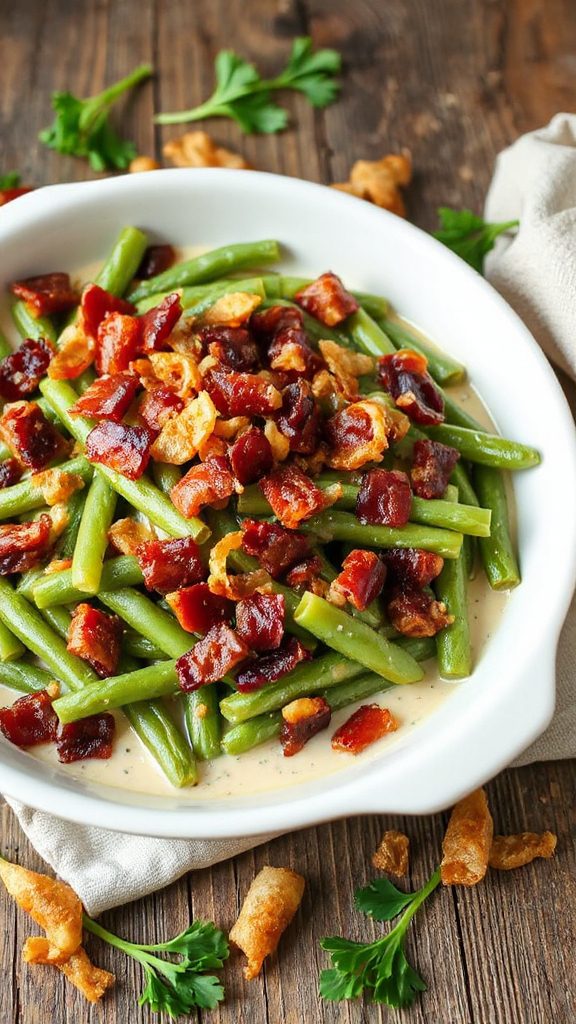 creamy garlic green beans