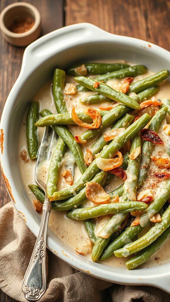 creamy garlic green beans casserole creamy garlic green beans casserole