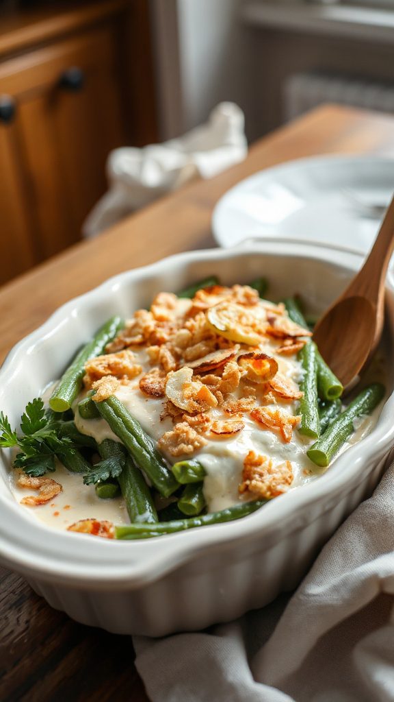 creamy garlic green beans