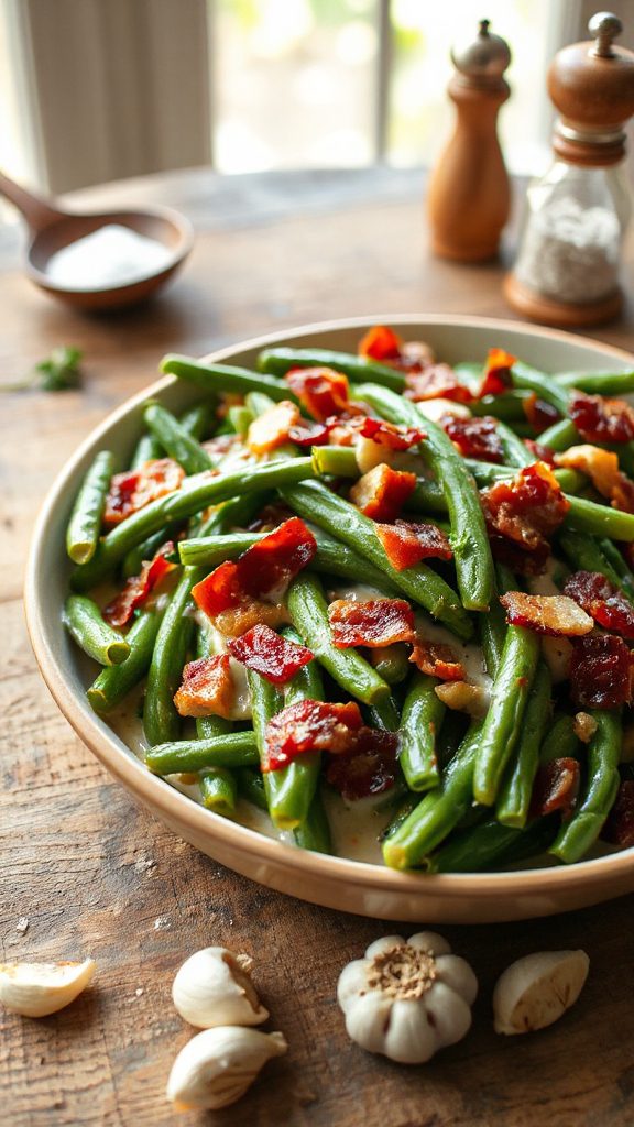 creamy garlic green beans