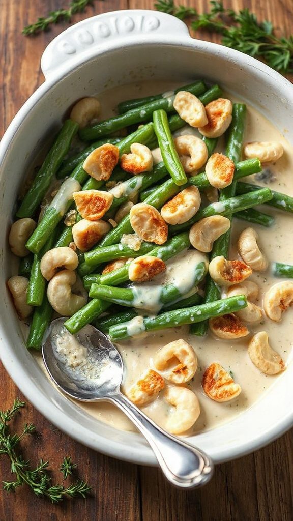 creamy garlic green beans