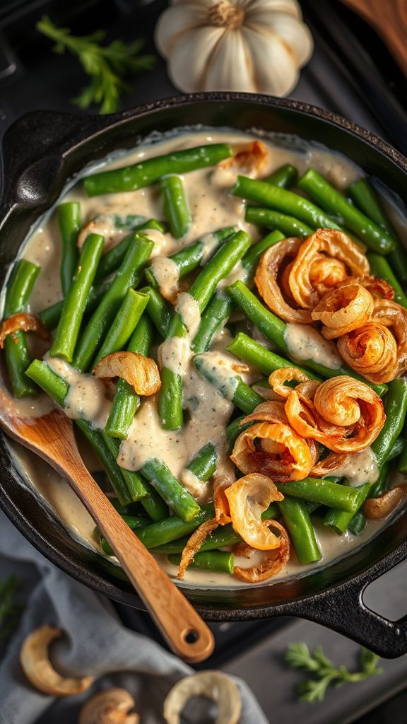 creamy garlic green beans