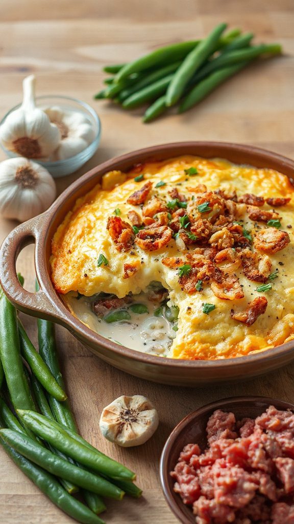 creamy garlic hamburger casserole