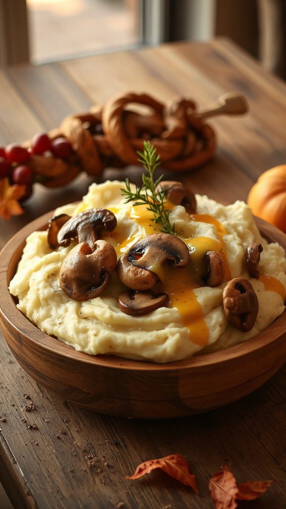 creamy garlic mushroom potatoes