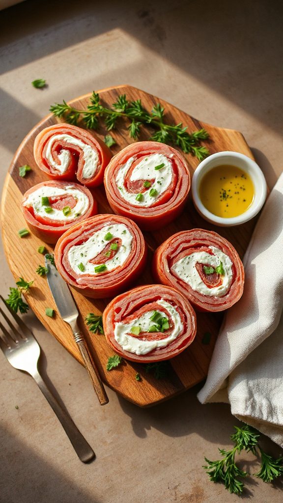 creamy herb ham rolls