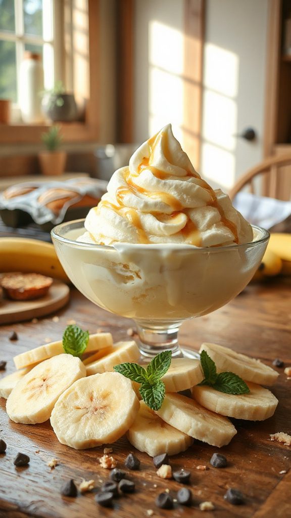 creamy homemade banana ice cream