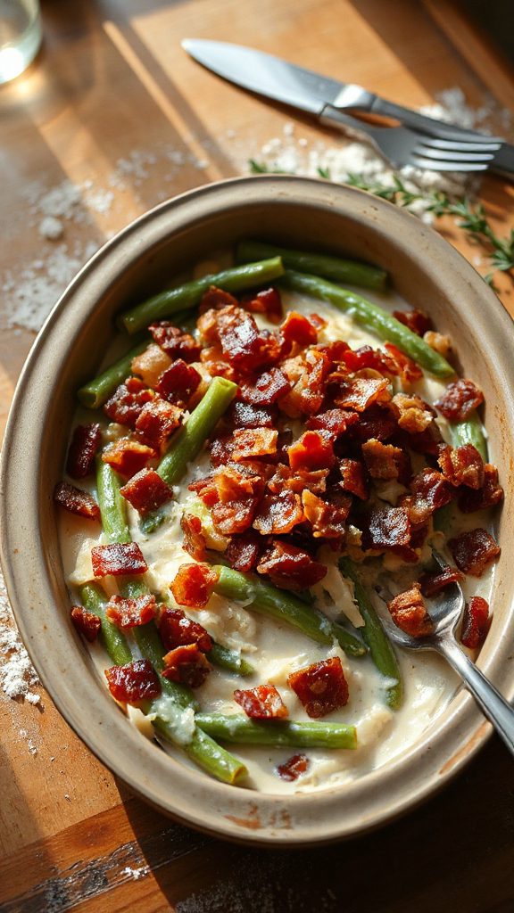 creamy keto green beans casserole