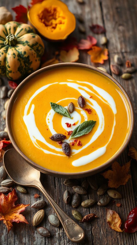 creamy maple acorn squash soup