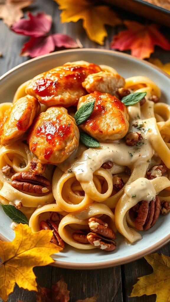 creamy maple chicken pasta