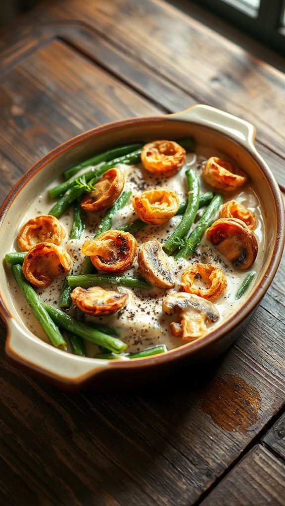 creamy mushroom green bean casserole