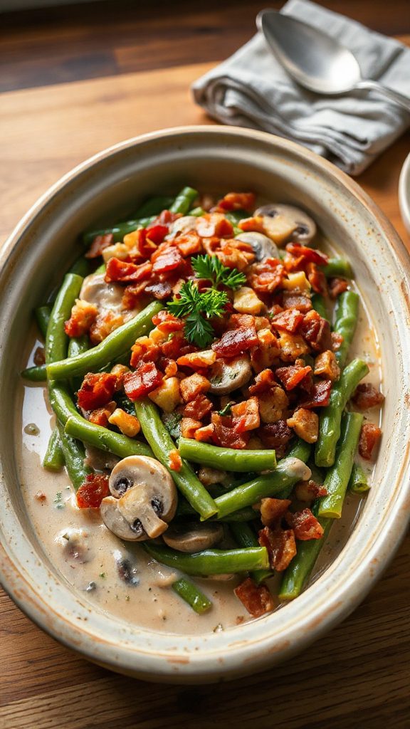creamy mushroom green bean casserole