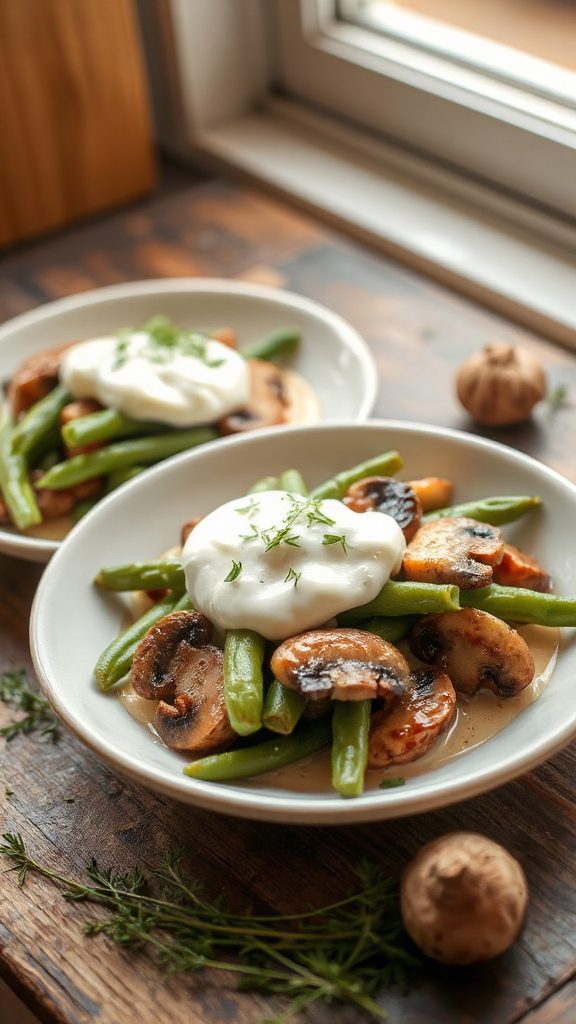 creamy mushroom green bean casserole