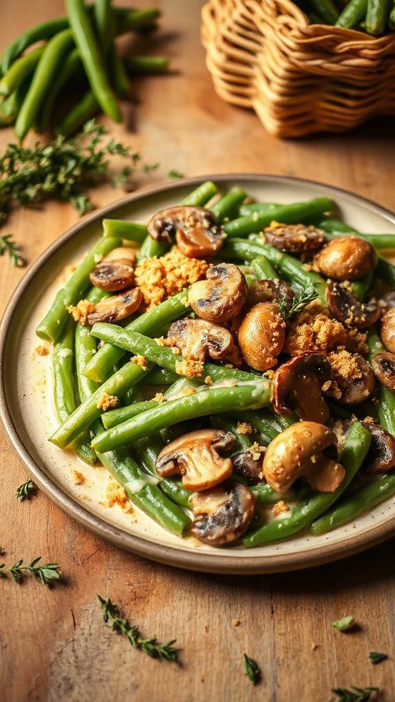 creamy mushroom green bean casserole