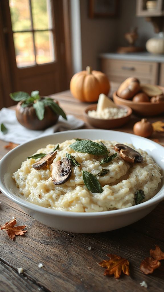 creamy mushroom sage risotto