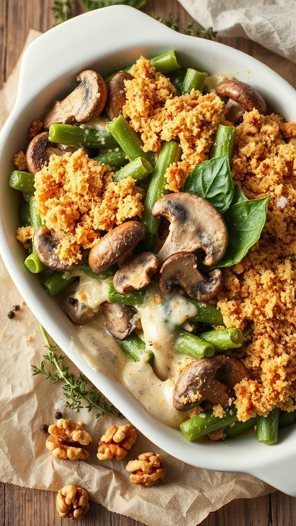 creamy mushroom spinach casserole