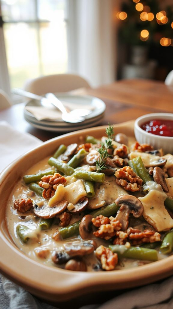creamy mushroom walnut casserole