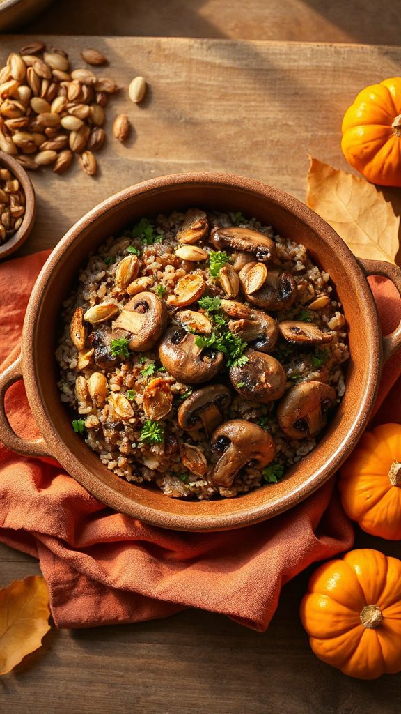 creamy mushroom wild rice casserole