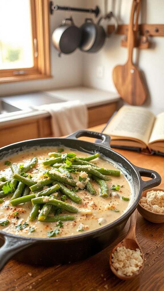 creamy parmesan green bean casserole