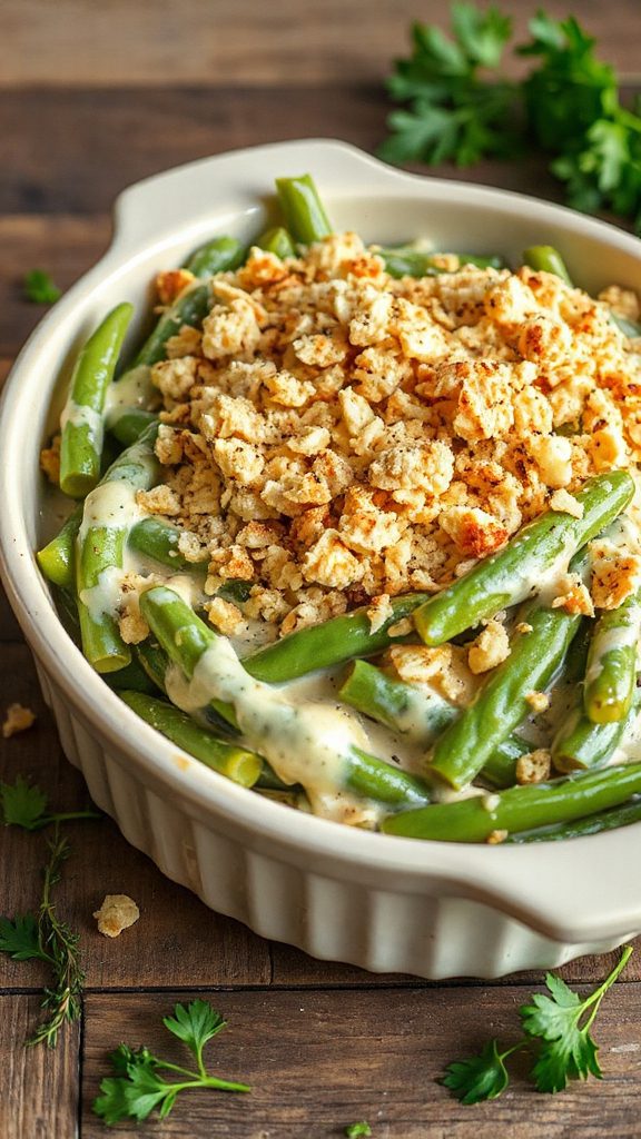creamy parmesan green bean casserole