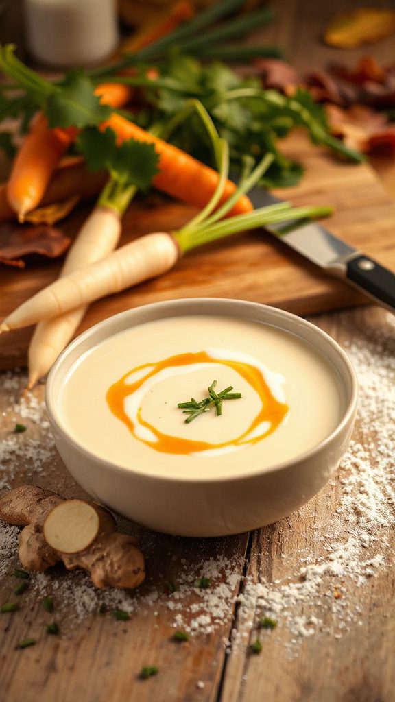 creamy parsnip carrot ginger soup creamy parsnip carrot ginger soup