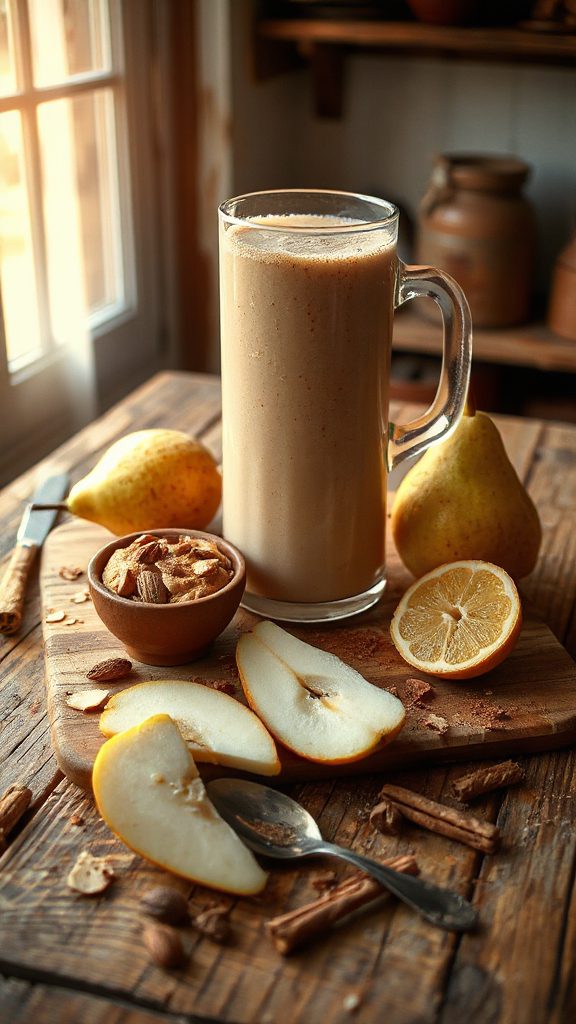 creamy pear almond smoothie