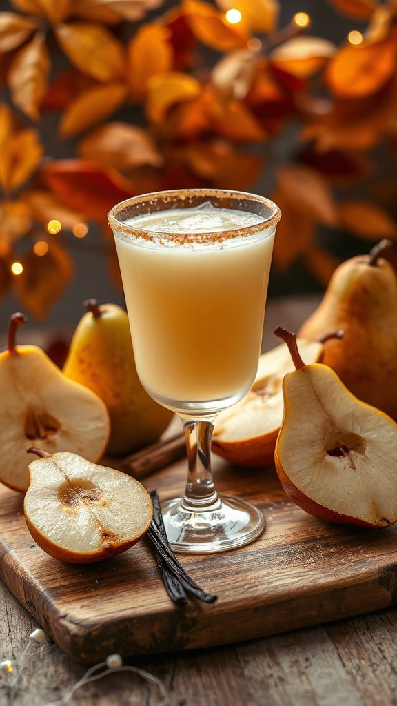 creamy pear vanilla cocktail